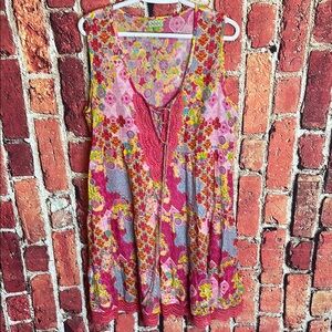 Kalypso Large Floral Patchwork Cotton Hawaiian dress